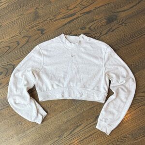 Nike Light Heather Gray Cropped Mockneck Crewneck Sweatshirt like new size M